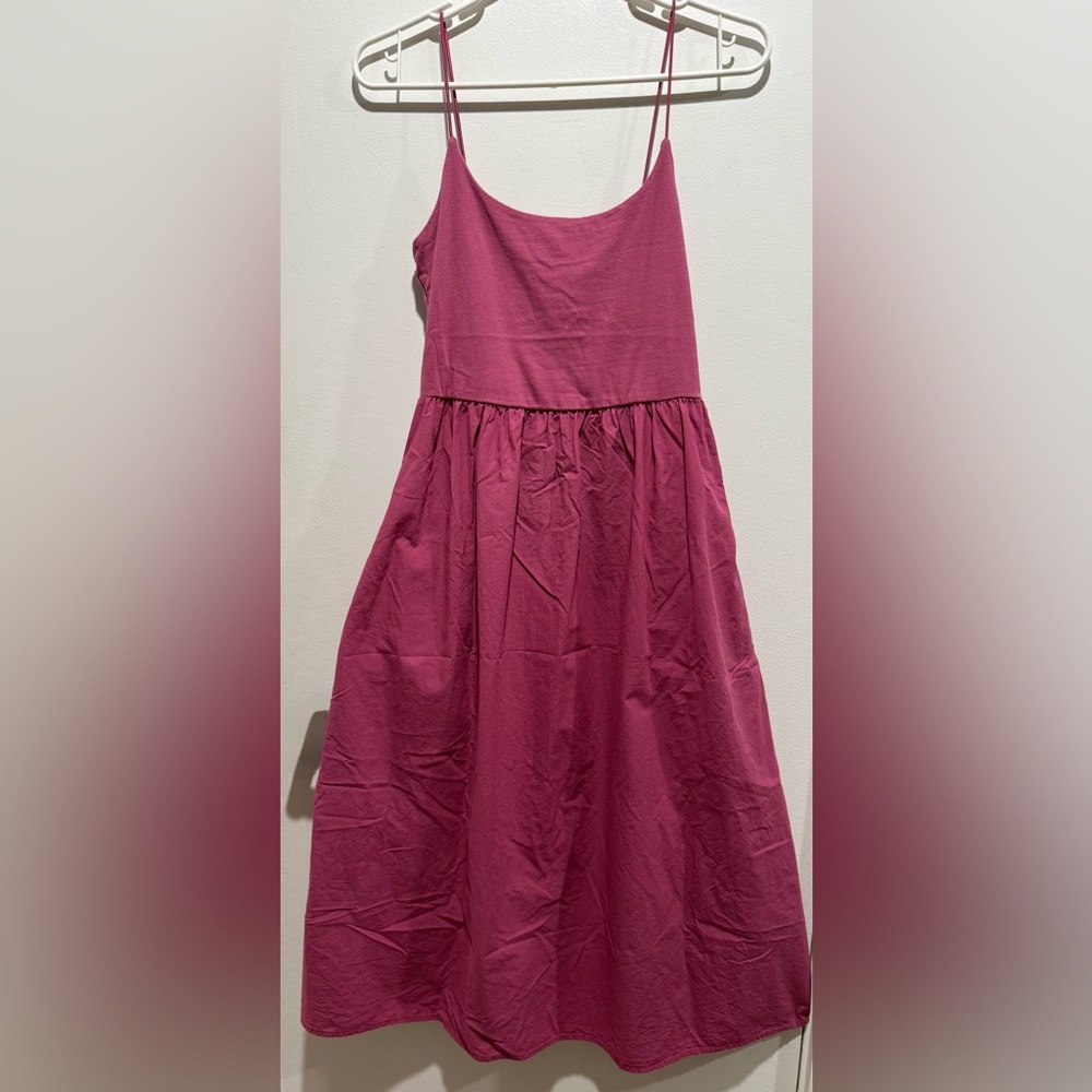 And Now This Pink Spaghetti Strap Midi Dress